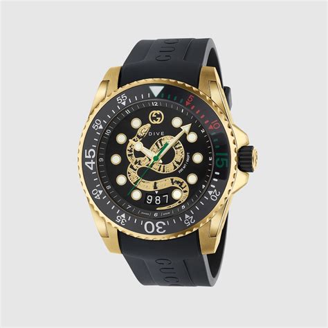 gucci men's dive bracelet watch 45mm|Gucci snake watch men's.